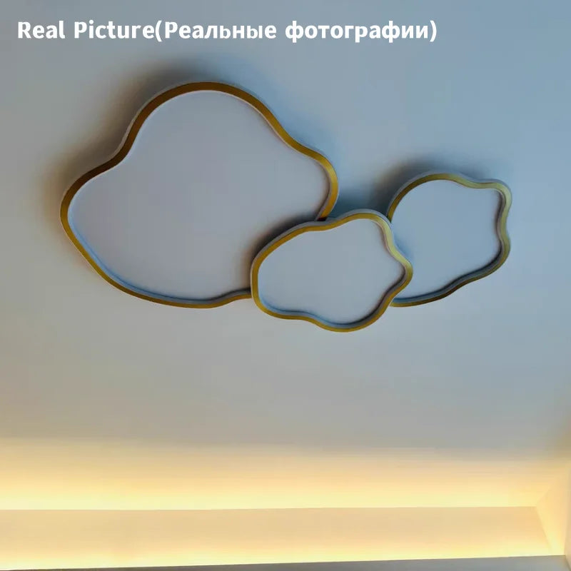 Plafonnier Led en laiton moderne pour salon chambre à coucher avec télécommande montage en Surface en cuivre lumières de plafonnier Led simples - vue 6 sur 9