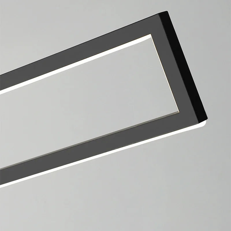 suspension led moderne éclairage intérieur design rectangulaire - vue 6 sur 14