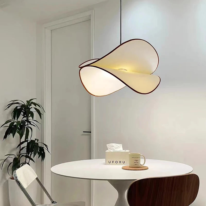 Lustre led suspendu en tissu 	 style réglable
