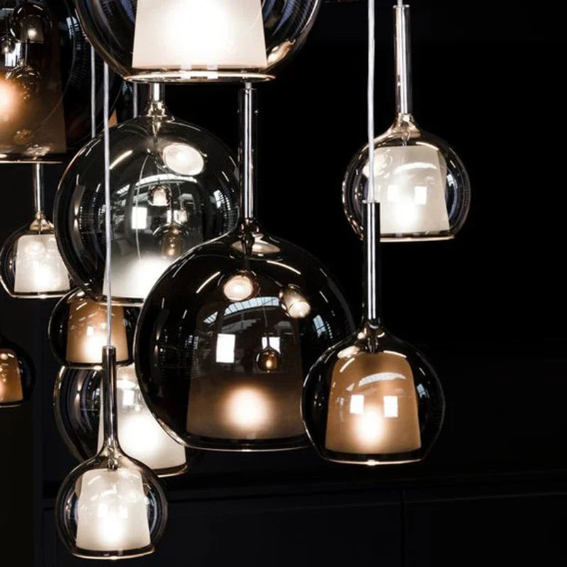 lustre moderne abat-jour en verre pour décoration intérieure - vue 4 sur 15