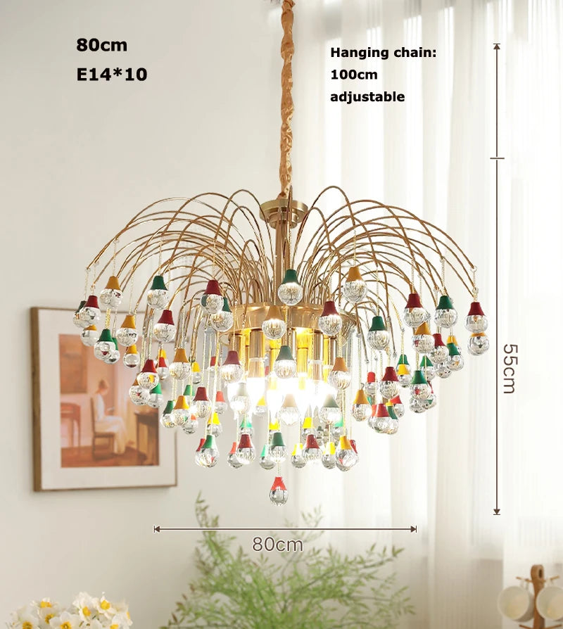 plafonnier tendance angel's tear en cristal lumineux élégant pour intérieur - vue 9 sur 10