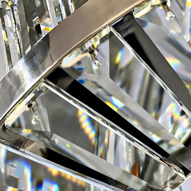 lustre moderne en cristal avec lampes led suspendues luxueuses