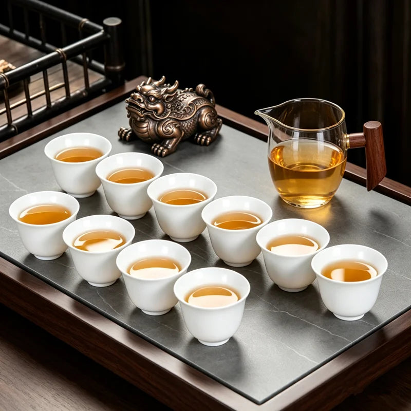 Service the porcelaine dehua kungfu artisanal 10 pieces - vue 4 sur 6