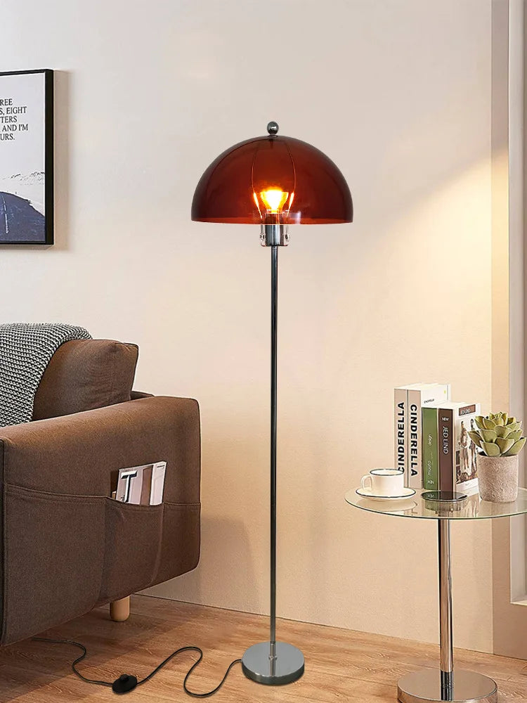 lampadaire led rétro en acrylique avec abat-jour coloré nordique - vue 6 sur 22