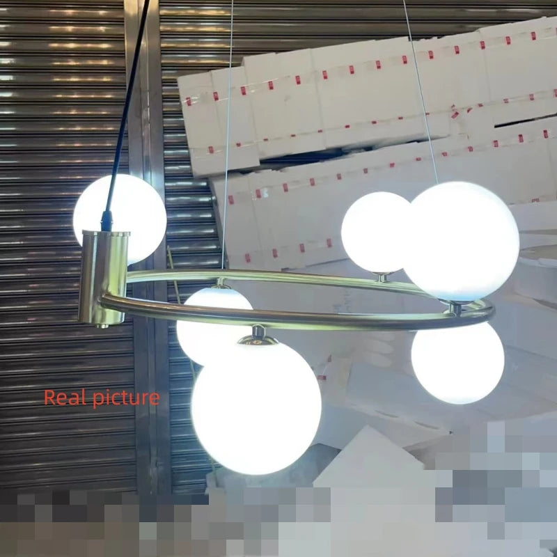 suspension moderne en verre avec fil réglable pour foyer