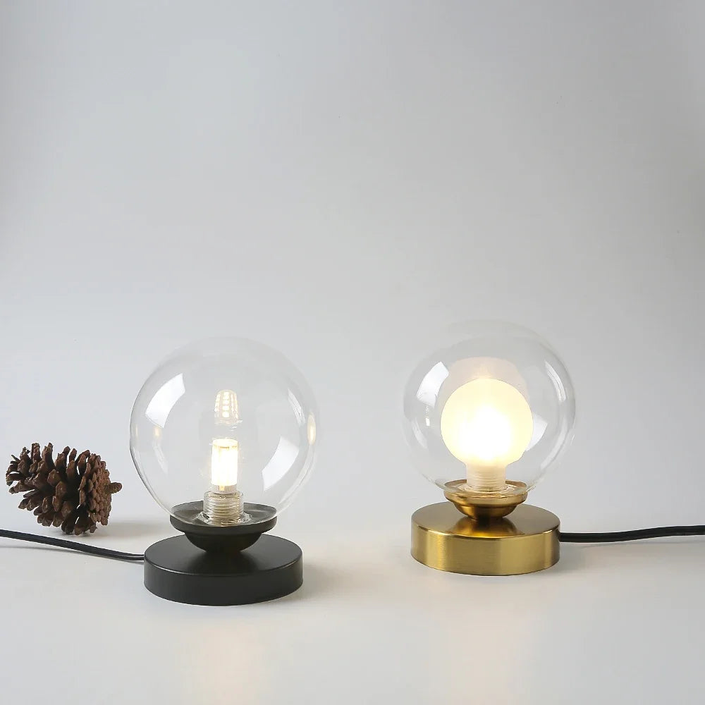 lampe à poser en verre doré pour éclairage décoratif intérieur - vue 2 sur 8