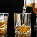 Verres cristal facettés whisky bière vin élégants