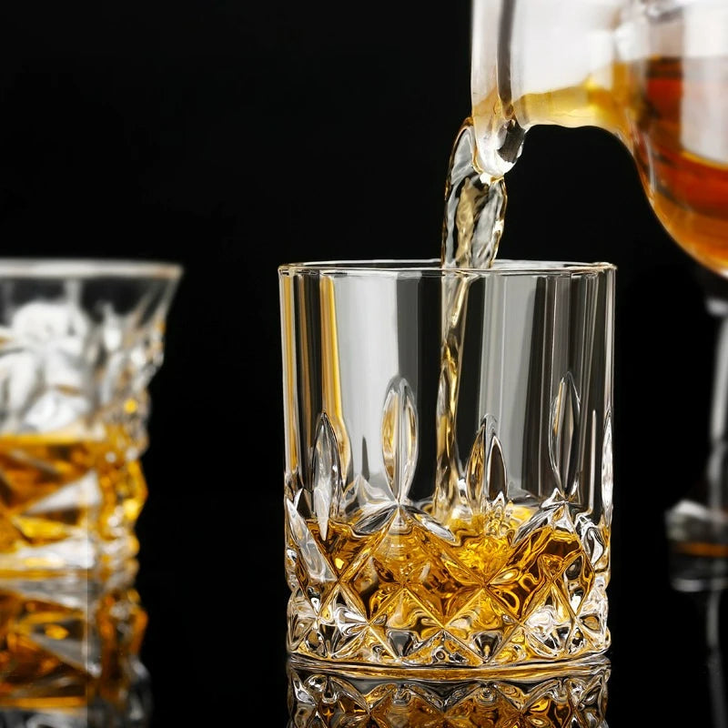 Verres cristal facettés whisky bière vin élégants - vue 5 sur 7
