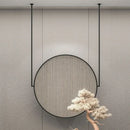 miroir mural rond en métal doré accessoire décoratif élégant