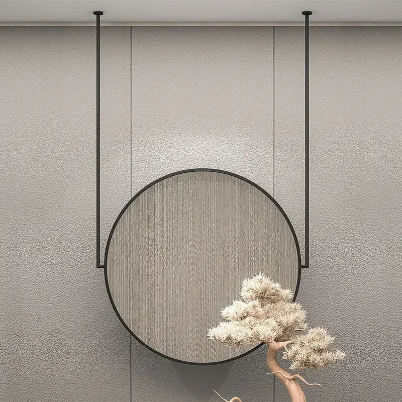 miroir mural rond en métal doré accessoire décoratif élégant - vue 6 sur 6