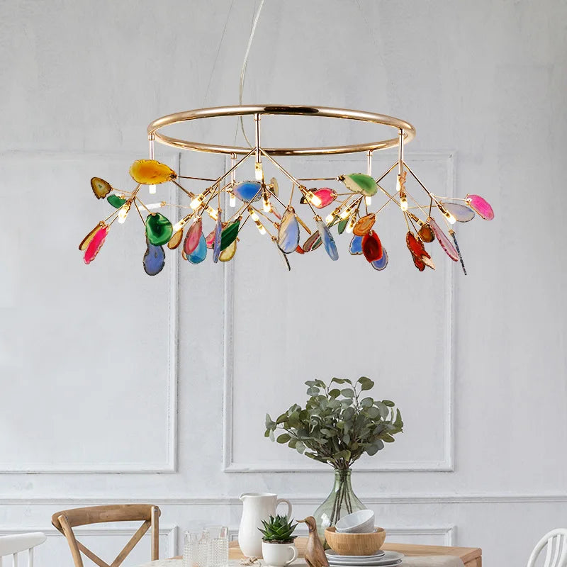 lustre luciole créatif en agate design postmoderne élégant - vue 4 sur 14