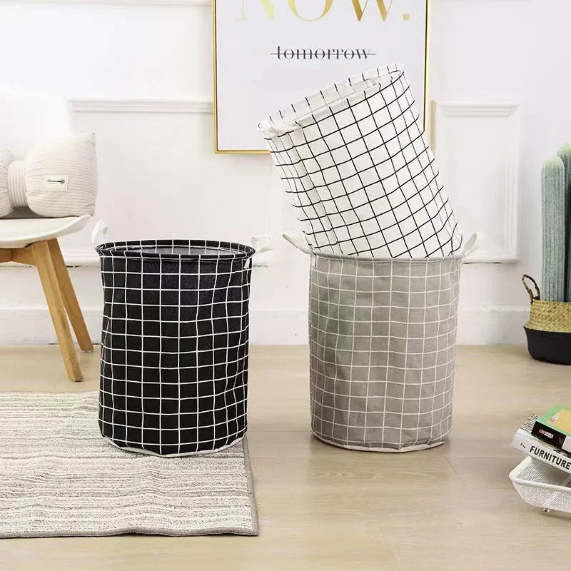 panier à linge pliable grand format rangement étanche coton lin - vue 3 sur 8