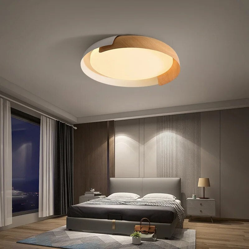 Plafonnier LED Style bois nordique - vue 7 sur 9