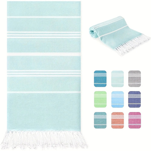 Serviette de plage turque rayures sechage rapide legere