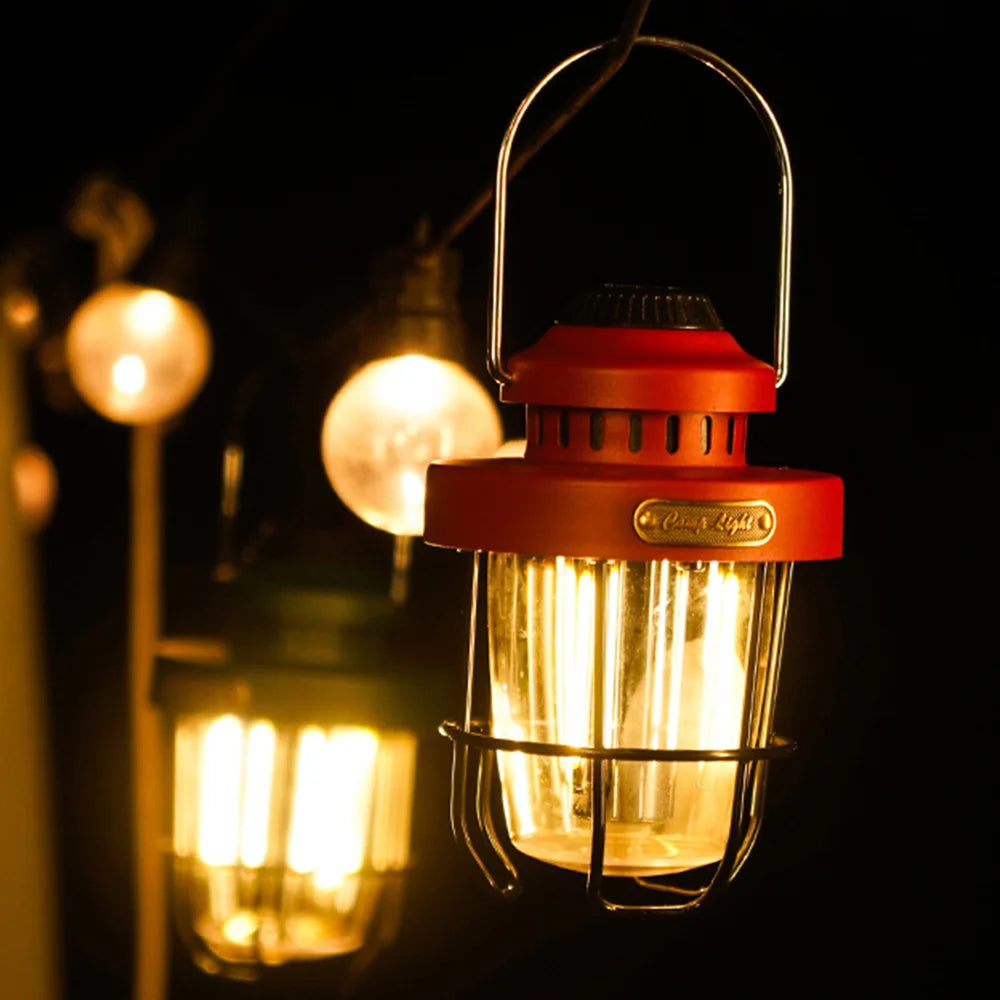 lampe rétro portable rechargeable pour camping et éclairage extérieur - vue 9 sur 8