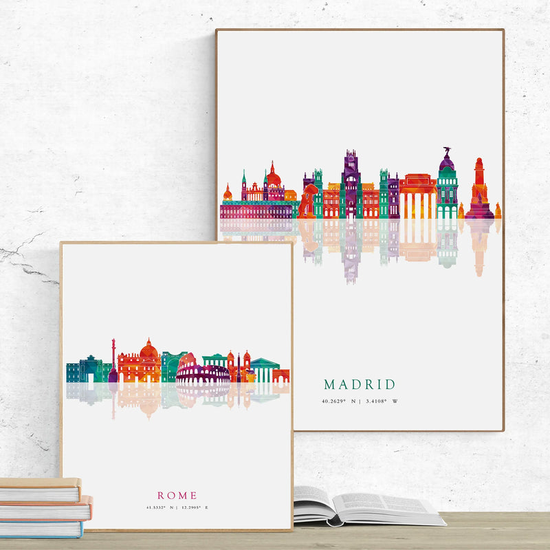 affiches et impressions skyline de grandes villes pour décoration artistique