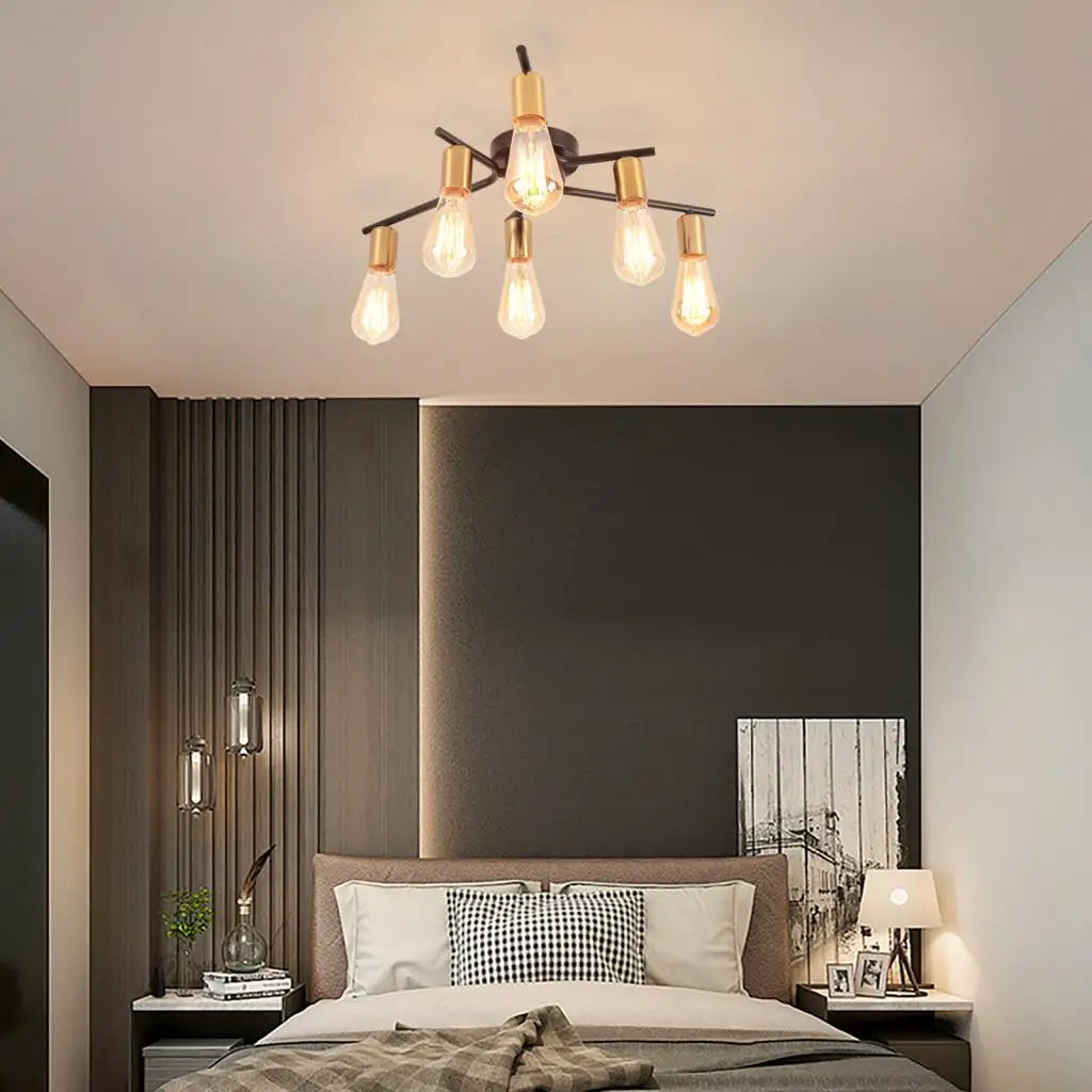 lustre rétro en fer forgé pour éclairage moderne intérieur - vue 5 sur 7