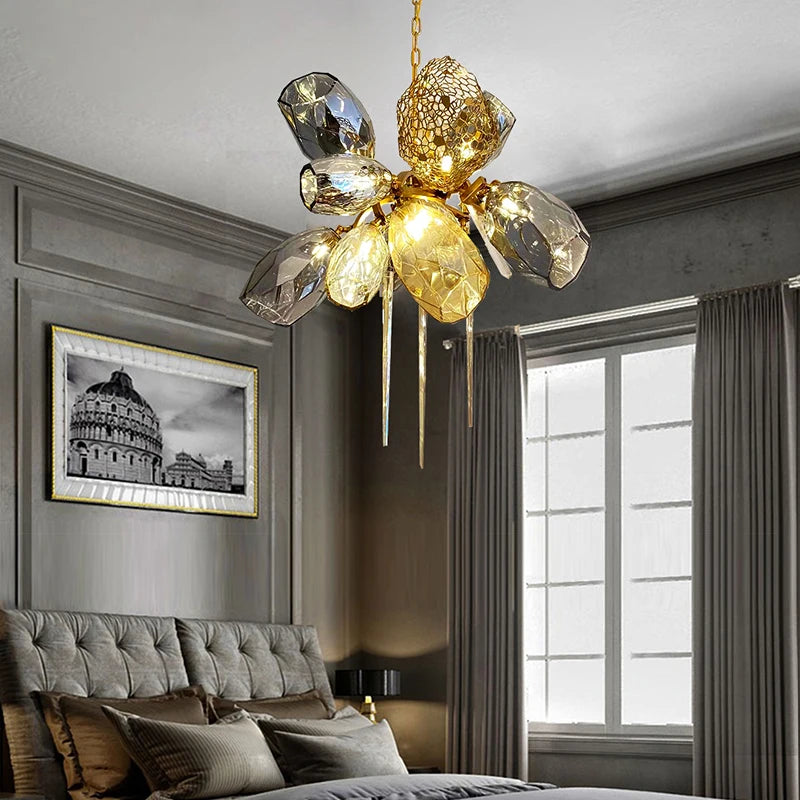 Lustre en verre post-modernes led de luxe - vue 7 sur 14