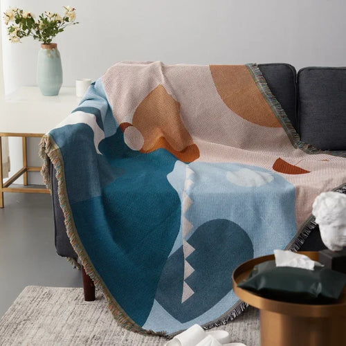 Plaid géométrique style nordique jeté canapé voyage polyvalent
