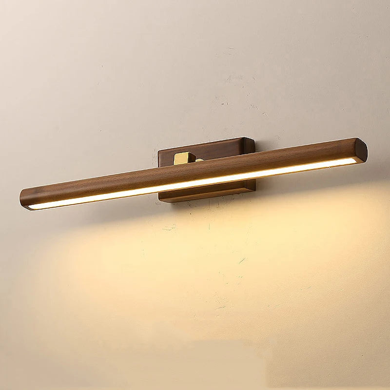 miroir de luxe en noyer led rotatif à 360° applique murale