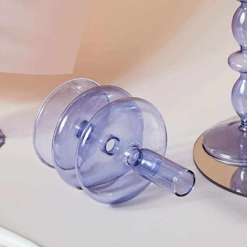 bougeoirs en verre pour décoration de mariage et cadeau Noël - vue 7 sur 24