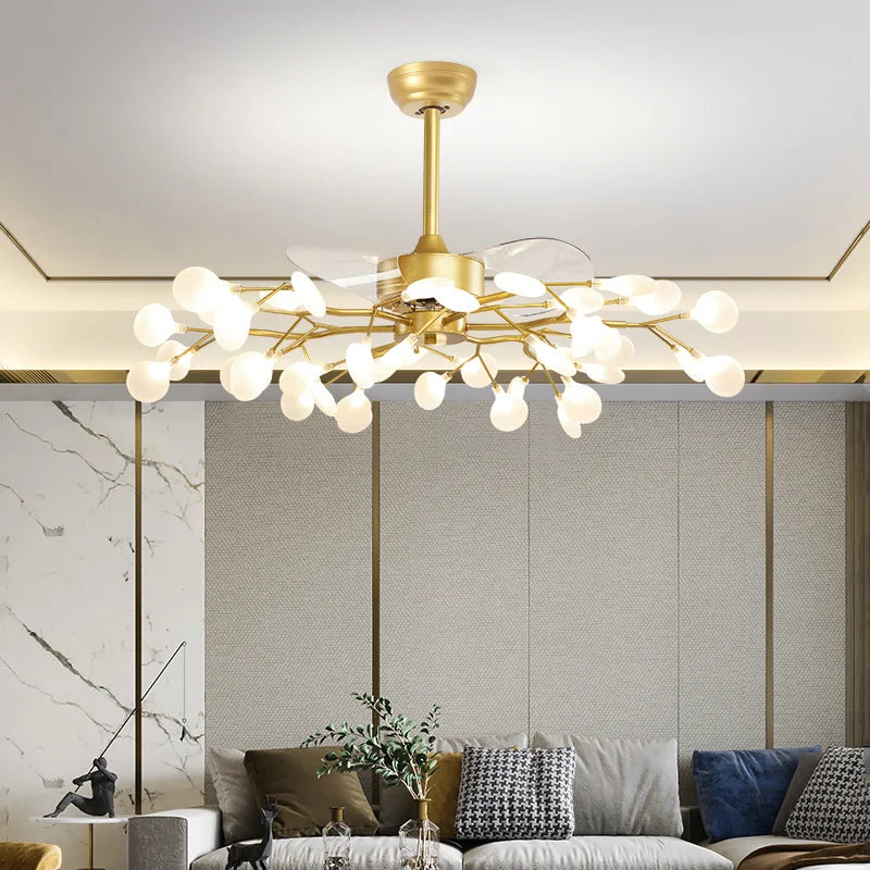 suspension ventilateur créatif moderne avec lumière LED - vue 7 sur 18