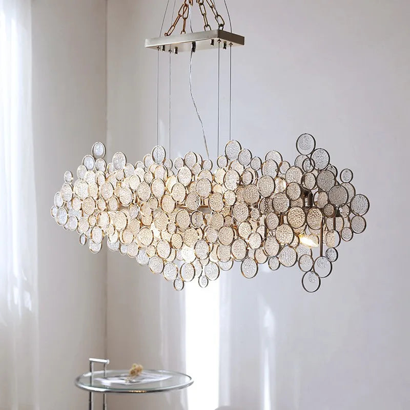 lustre led en verre design créatif et simple moderne - vue 6 sur 11