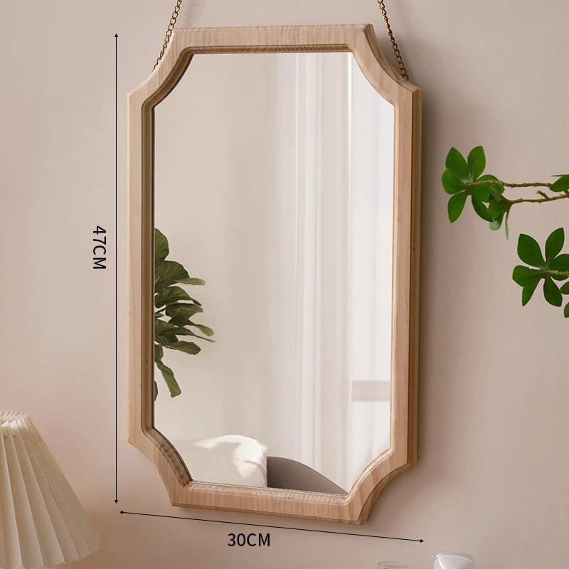 miroir vintage en bois massif pour maquillage étanche et antirouille - vue 9 sur 15