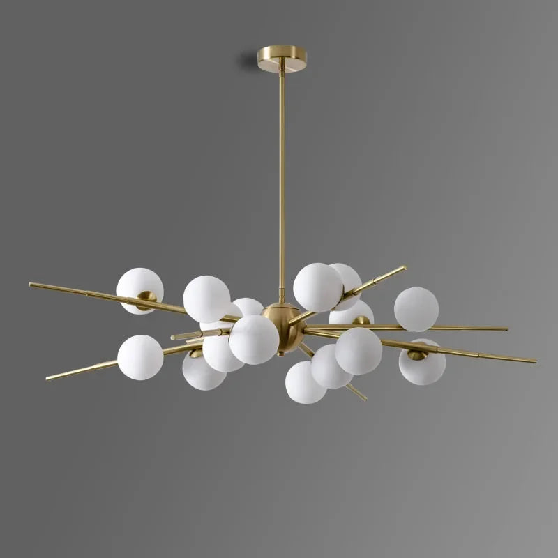 lustre moderne led en verre boule pour décoration maison - vue 3 sur 9