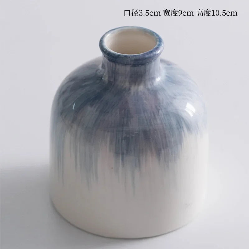 vase en céramique peint à la main pour fleurs séchées et fraîches - vue 7 sur 12