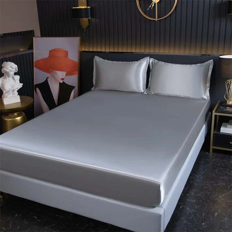 drap-housse haut de gamme en satin de luxe élastique