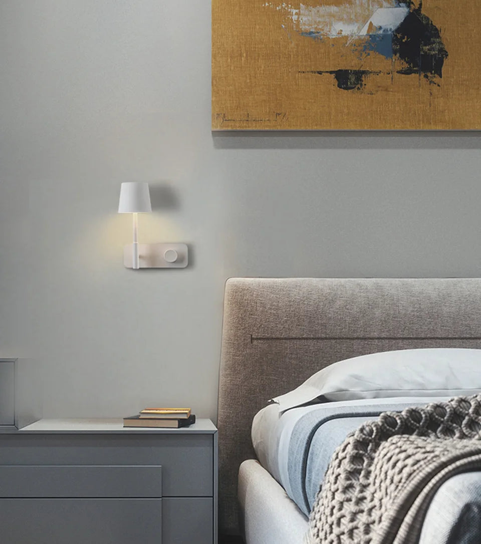 applique murale nordique avec interrupteur et usb - vue 4 sur 6