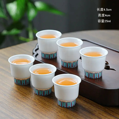 Service thé kung fu porcelaine tasses zen six