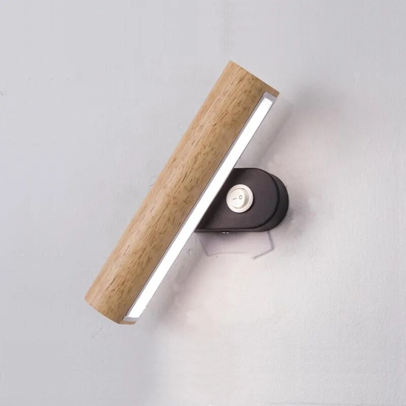 Applique murale LED Rotatives en bois arrondi - vue 6 sur 8