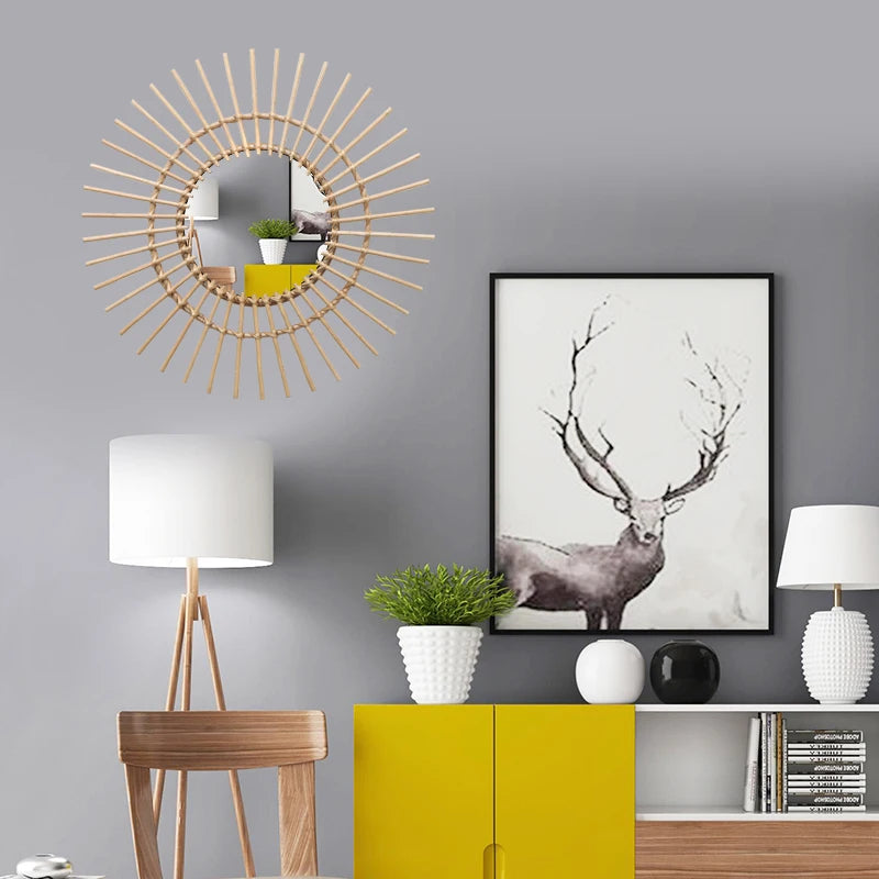 miroirs décoratifs ronds en macramé pour un style nordique - vue 5 sur 12