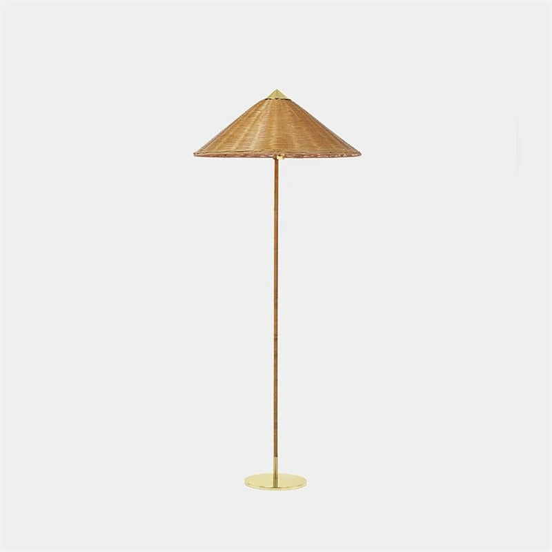 lampadaire led moderne nordique tissé à la main en bambou rotin