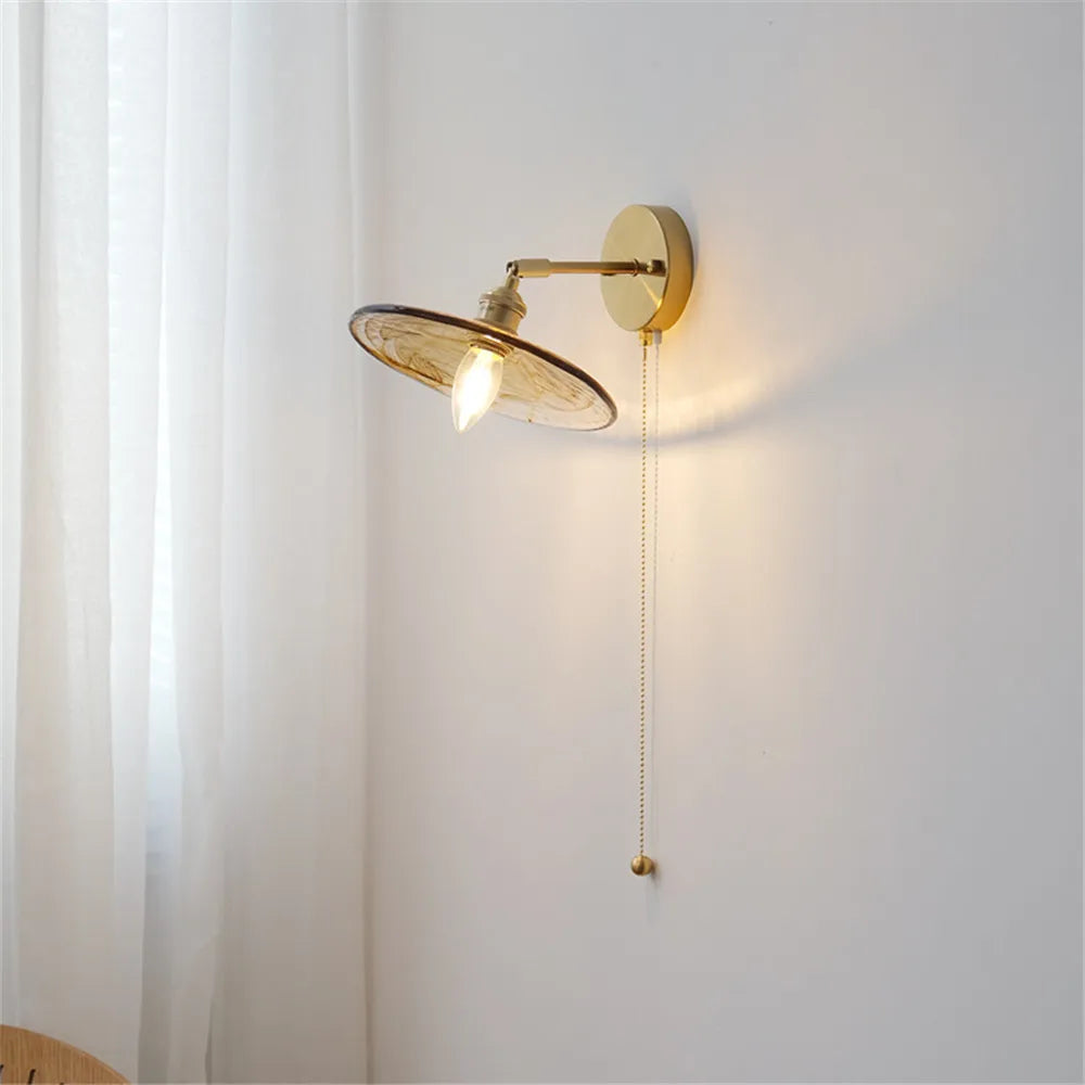 applique murale rotative rétro en verre cuivré avec interrupteur - vue 5 sur 8