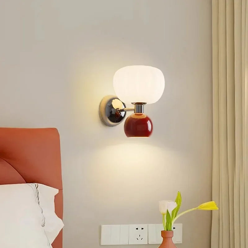 Applique murale LED modernes crème brise citrouille appliques G9 ampoule pour chambre chevets étude salon couloir salle à manger éclairage - vue 3 sur 9