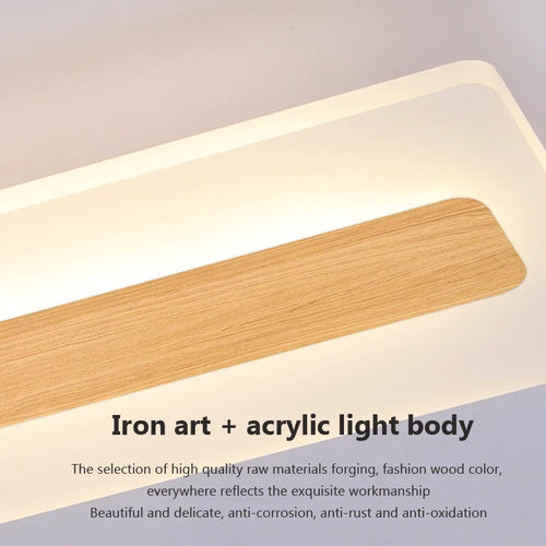 plafonnier led design nordique grain de bois moderne décoratif