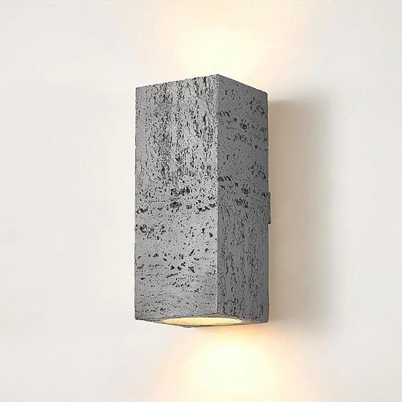 Applique Led Wabi-sabi carrée en ciment nordique - vue 2 sur 11