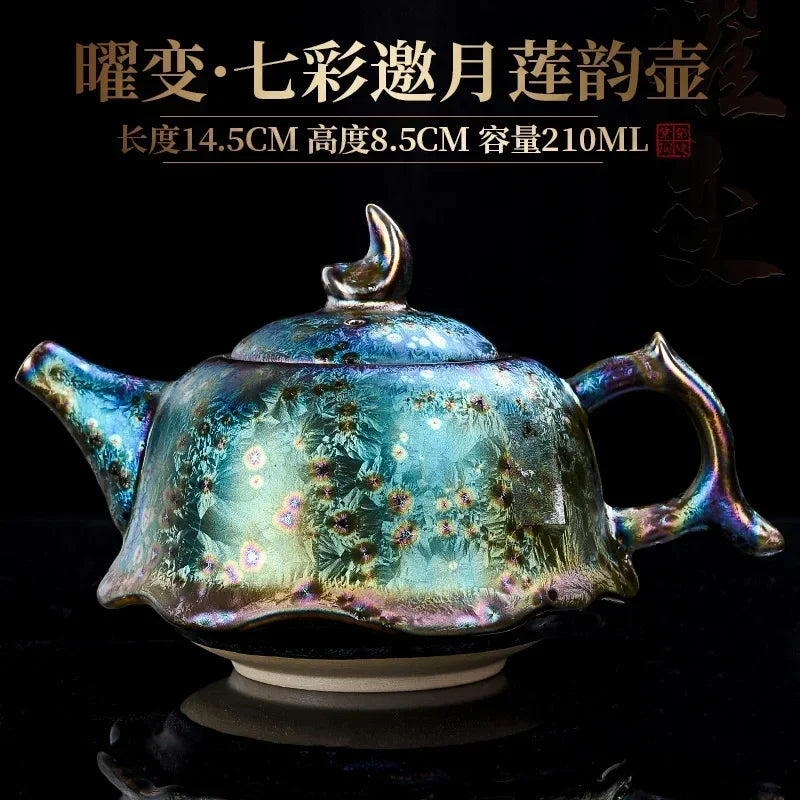 Théière jianzhan tianmu céramique émaillée motif artisanal bureau