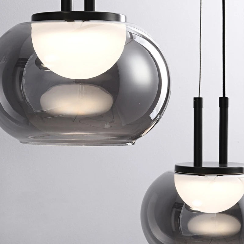 Suspension en verre gris fumé - vue 6 sur 9