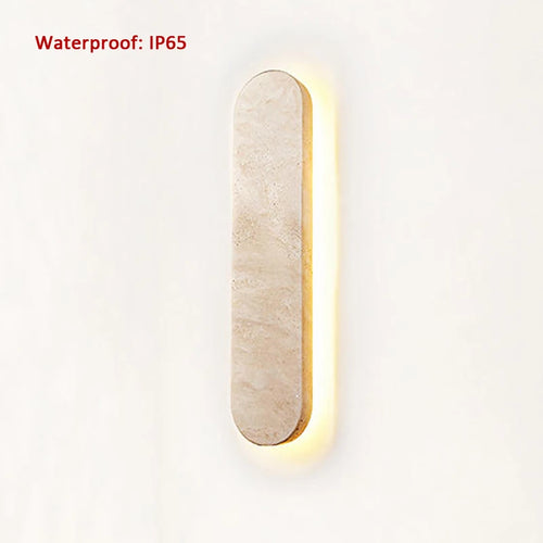 Scandinavie Wabi Sabi Hôtel Couloir Cour Entrée Moderne Pierre Naturelle Extérieure Beige 40CM LED Applique Étanche Appliques Murales