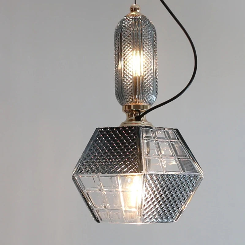 suspension Moderne Vintage Simple fumée gris verre LED cuisine intérieur salon Table de chevet île barre