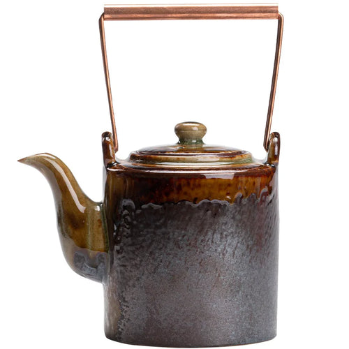 Theiere ceramique style chinois retro bol couvercle artisanal