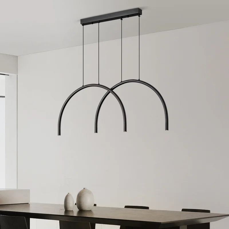 lampe suspendue en laiton noir doré avec led pour bars et restaurants