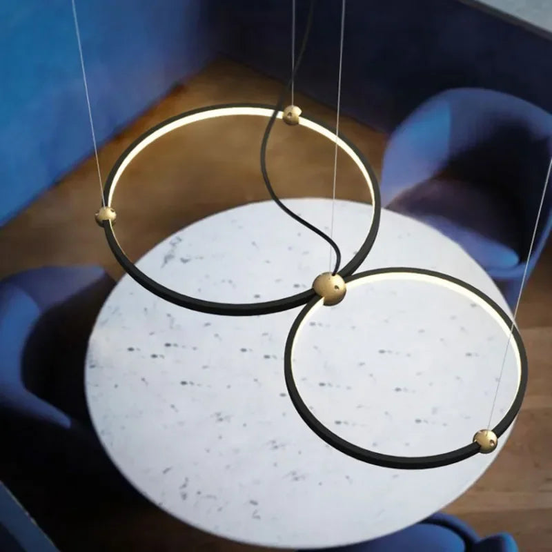 suspension moderne à anneau led pour décoration intérieure - vue 4 sur 9