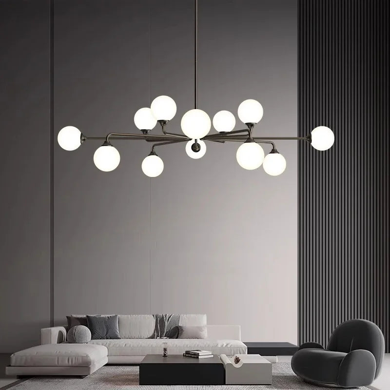 lustre moderne en verre suspendu pour décoration maison