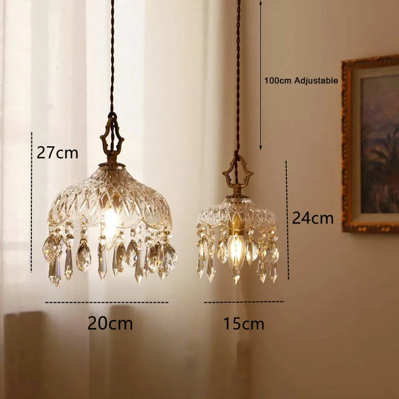 Suspension en verre rétro français