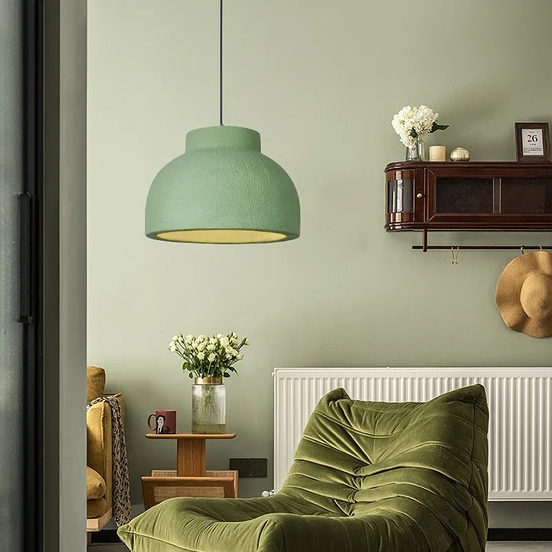 suspension Nordique Wabi Sabi Style Led lumières moderne Style crème vert/jaune E27